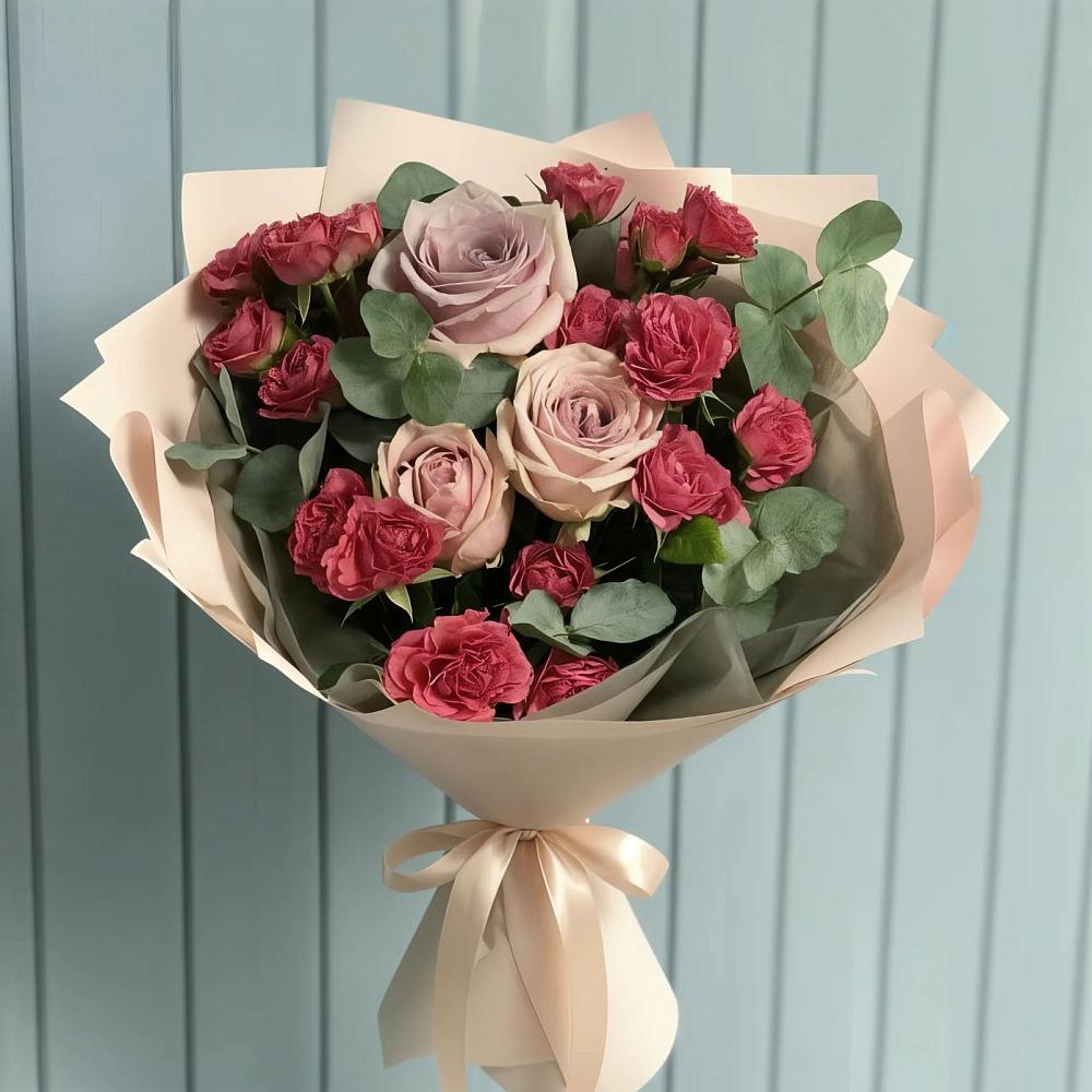 Букет цветов из: Гвоздики и Розы в Дубовом