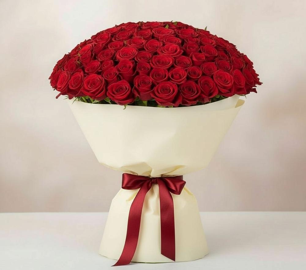 Букет 101 Красная роза Милано в Дубовом