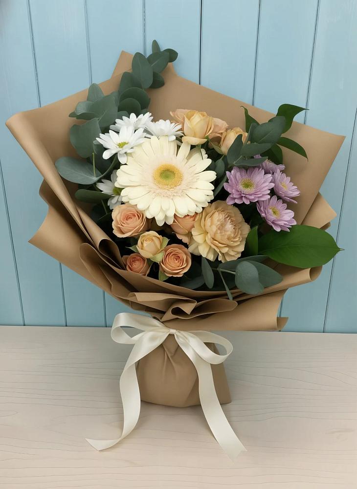 Букет цветов из: Герберы и Хризантемы в Дубовом