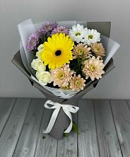 Букет цветов из:  Розы, Герберы и Хризантемы в Дубовом