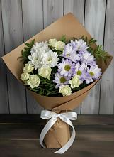 Букет цветов из:  Хризантемы и Розы #REPLACE_PRED# Дубовом