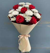 Букет цветов из:  Розы и Хризантемы в Дубовом