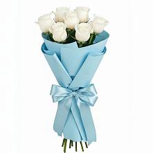 Букет 7 белых роз Проуд в Дубовом