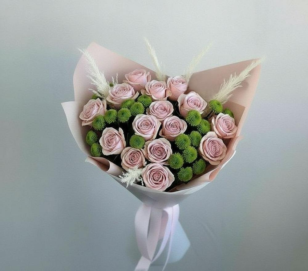 Букет цветов из: Розы и Хризантемы в Дубовом