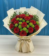 Букет цветов из:  Розы и Хризантемы в Дубовом