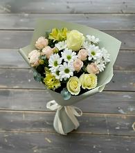 Букет цветов из:  Альстромерии, Розы и Хризантемы #REPLACE_PRED# Дубовом