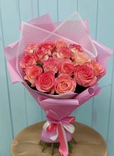Букет 15 Розовых роз Равель в Дубовом