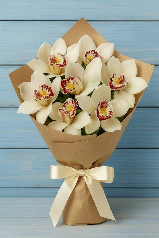 Букет цветов из: Орхидеи и Розы в Дубовом