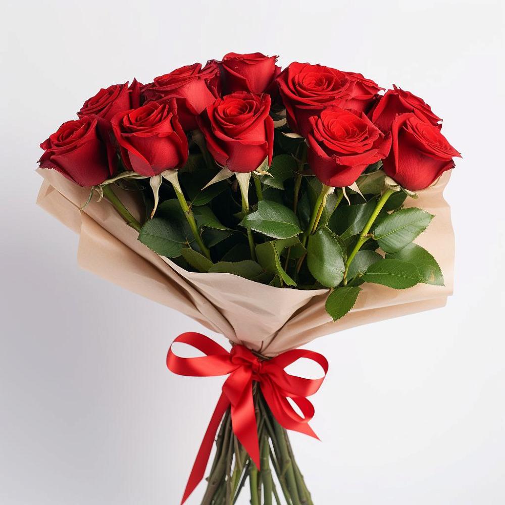 Букет 11 Красных роз Эдлесс Лав в Дубовом